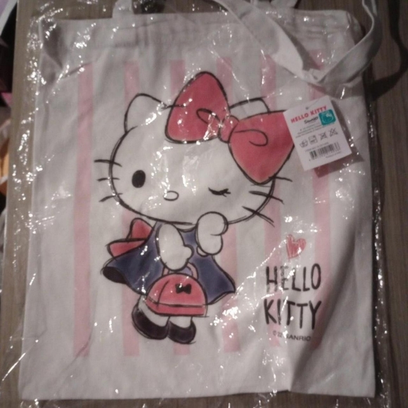 Hello Kitty Sanrio Paris Chic Kimono Sakura Cherry Blossom Tote Bag - Picture 2 of 2